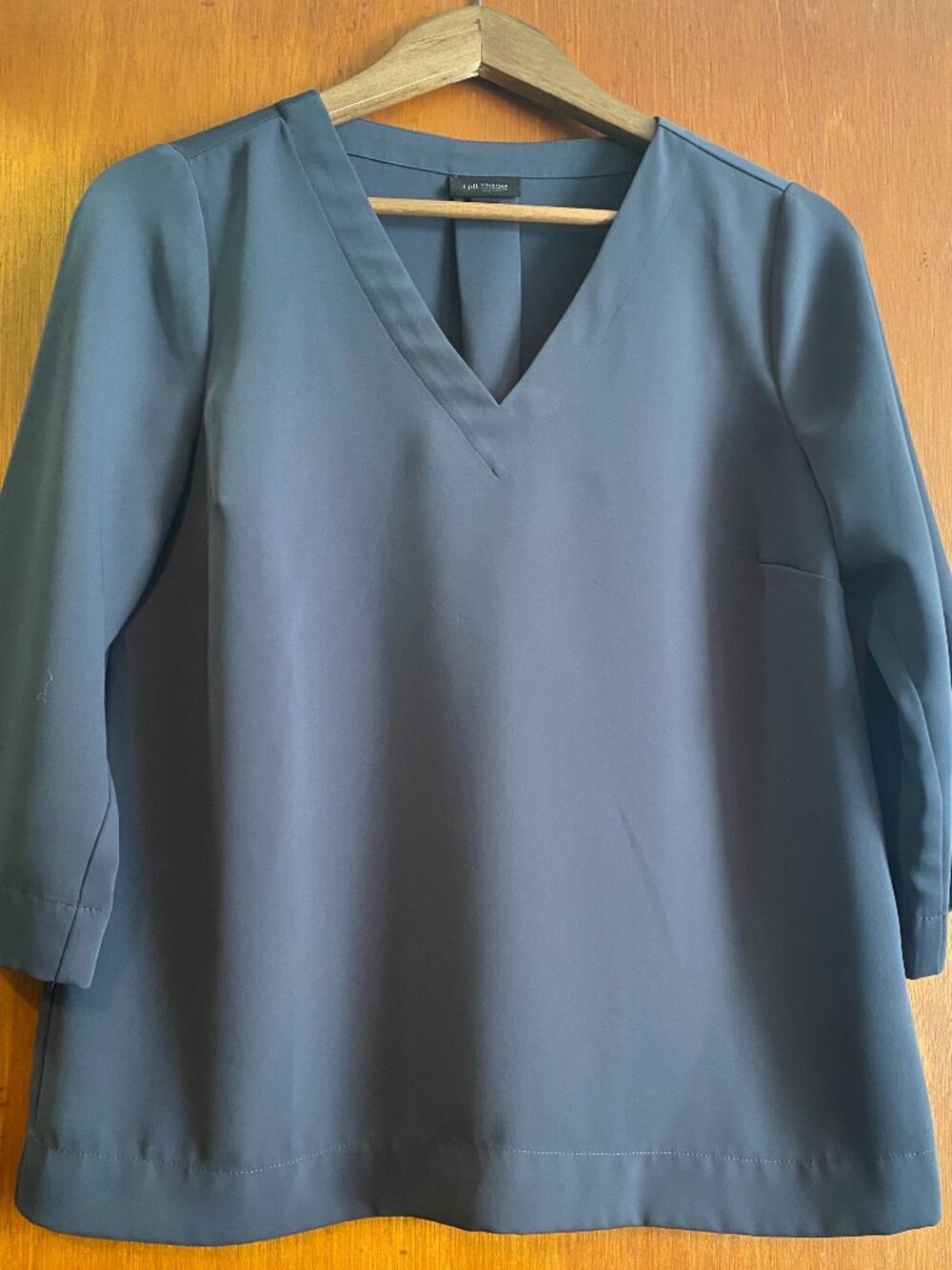 J, Jill Wearever Collection XS Gray Blouse 3/4 Sleeve V Neck
